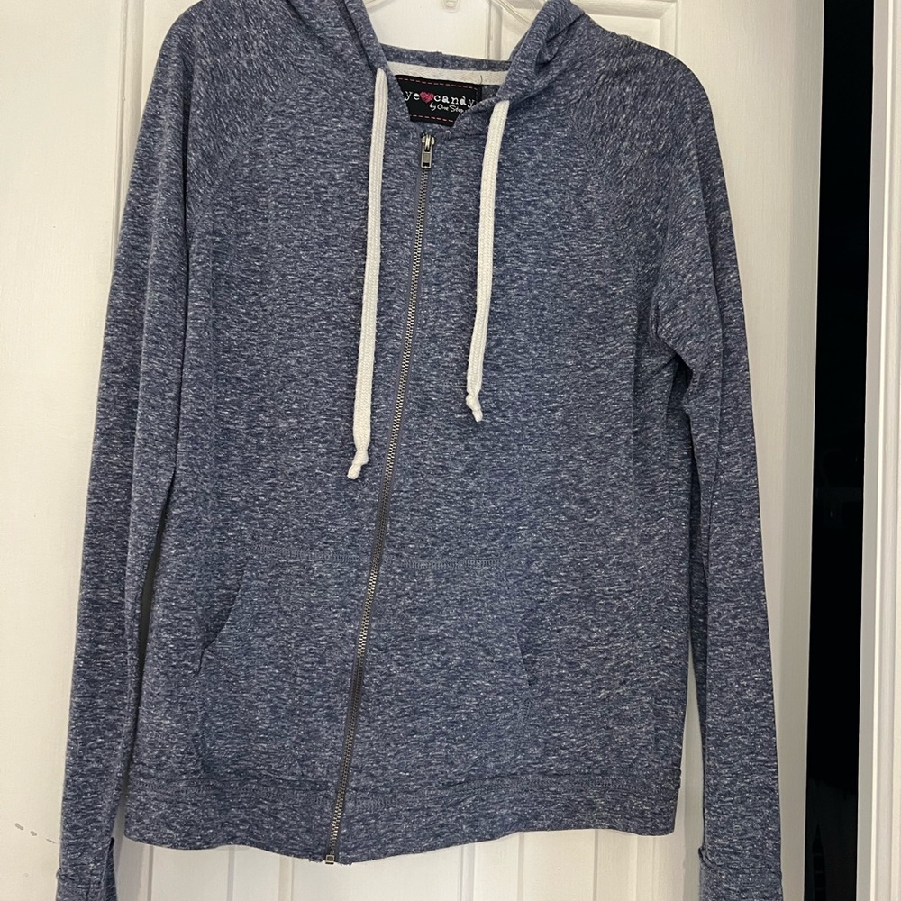 One Step Ahead Heathered Blue Hoodie